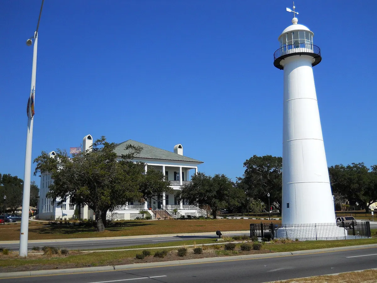 The Biloxi Lighthouse and visitors center in Biloxi, Mississippi