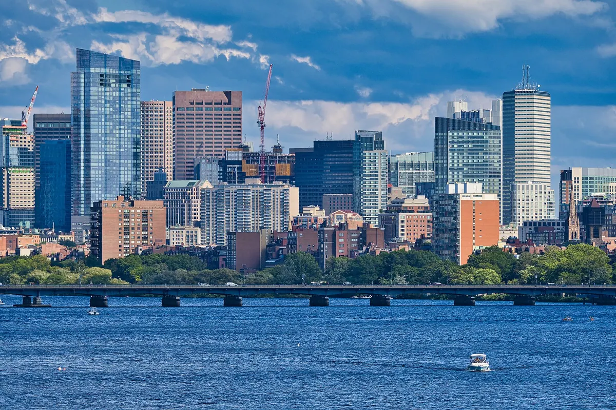 The downtown Boston, Massachusetts skyline across the Charles River
