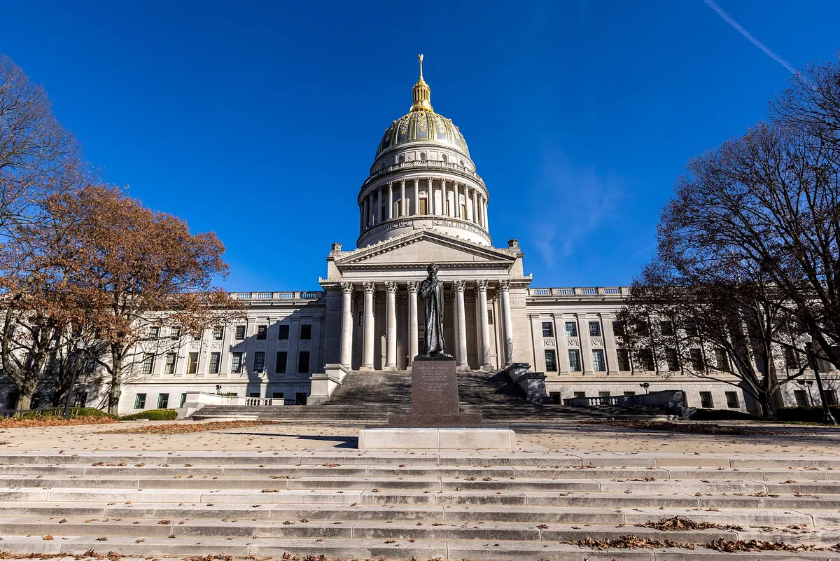 The West Virginia State Capitol building in Charleston