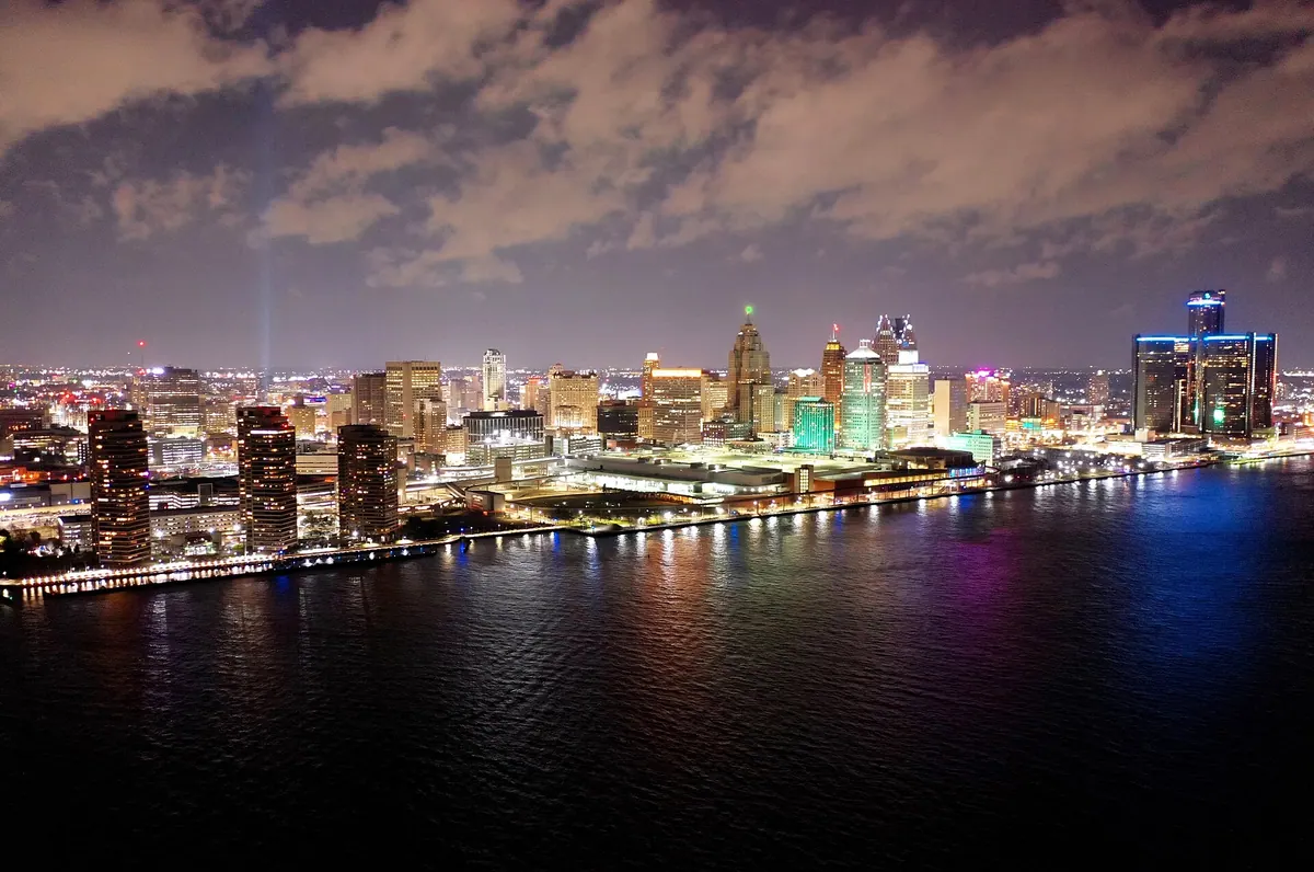 The Detroit, Michigan skyline