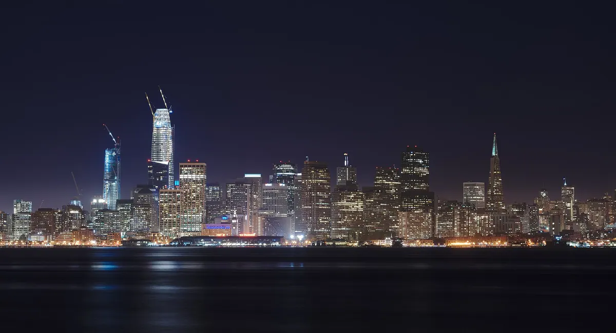 The San Francisco, California skyline seen from Treasure Island
